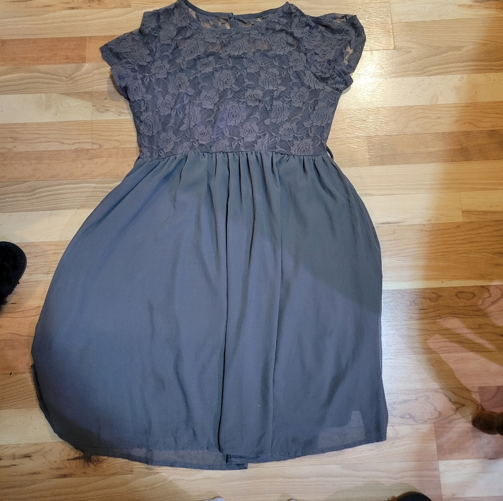 Elegant Brown Lace Dress